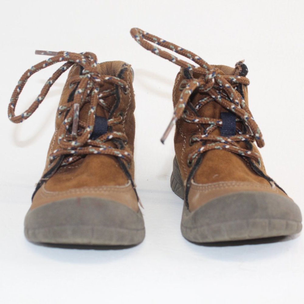 Osh Kosh B'gosh Benito Size 6 Baby Toddler Brown Leather Lace Up Boots #128 - Picture 3 of 11